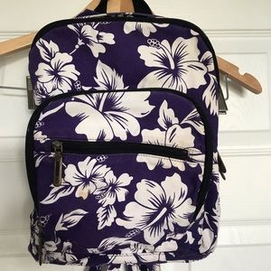 Small Hawaiian flower backpack, purple